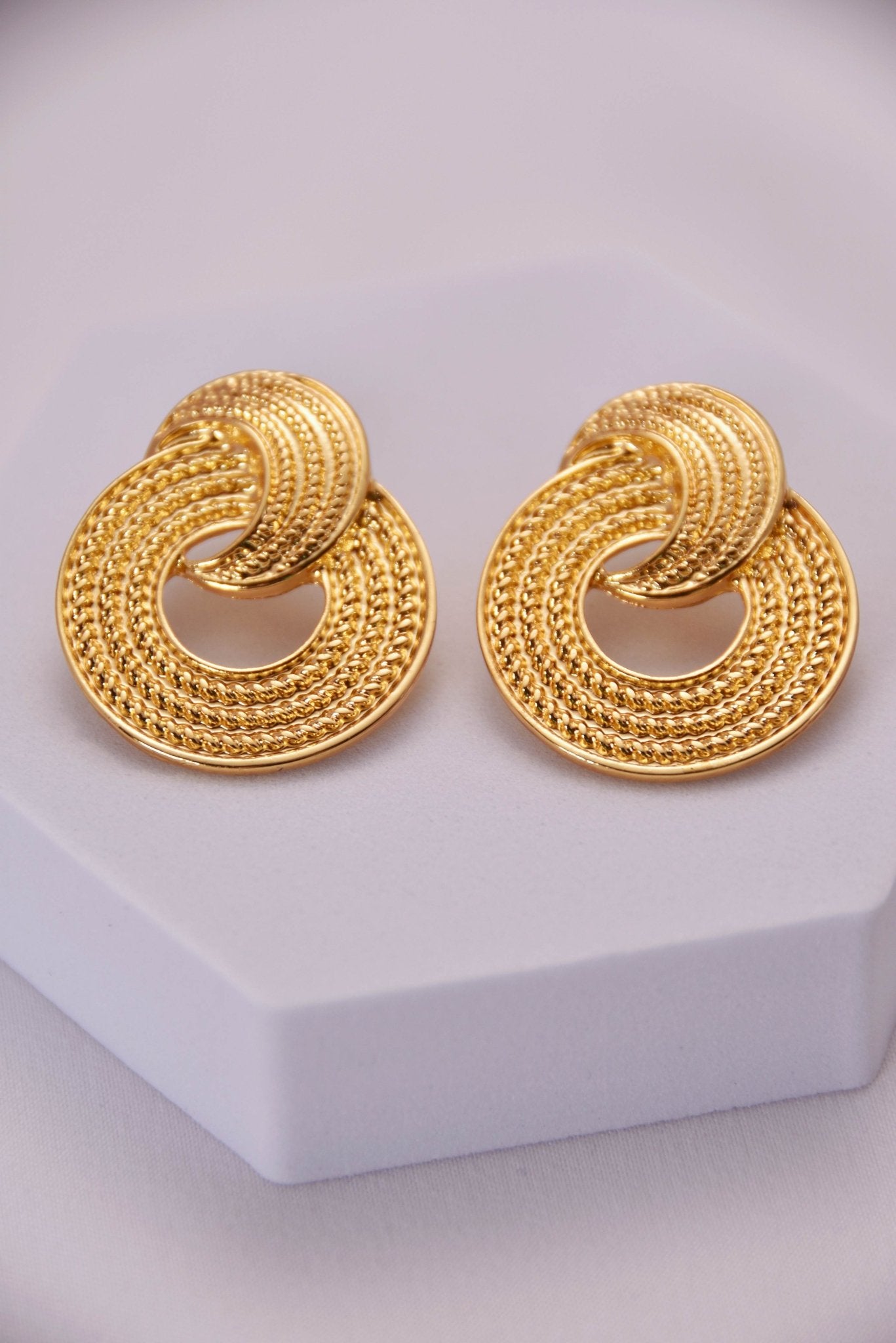 Elegant Gold - Plated Spiral Earrings - Spark Blossom Jewelry