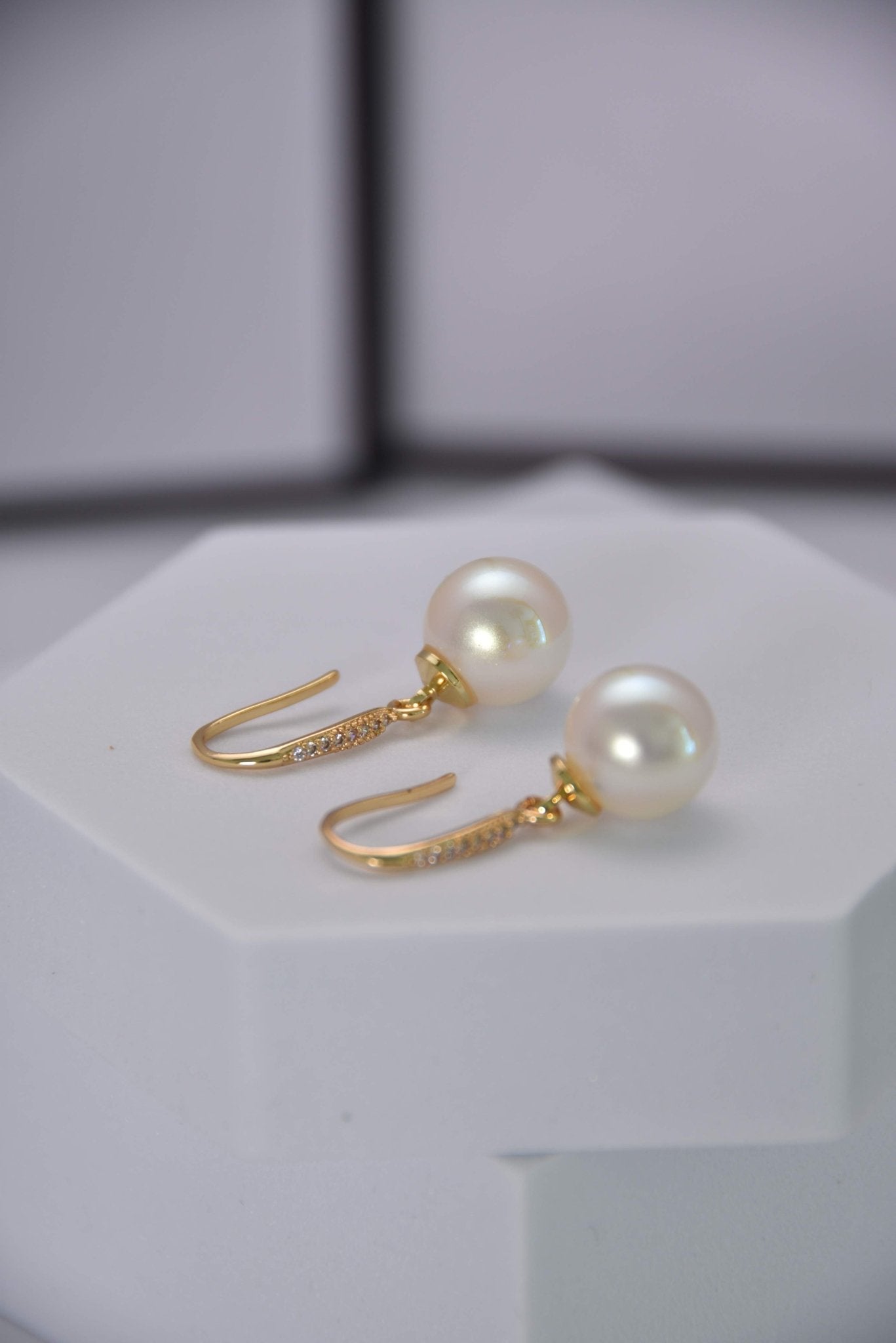 Elegant Faux Pearl and Gemstone Drop Earrings - Spark Blossom Jewelry