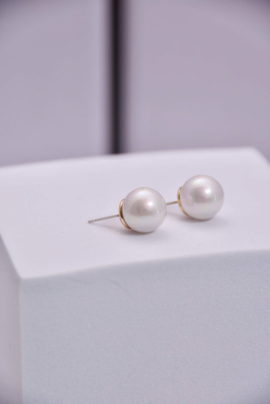 Elegant Faux Pearl Stud Earrings - Spark Blossom Jewelry