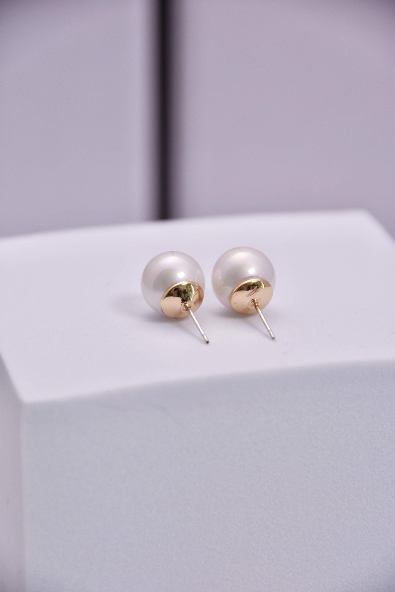 Elegant Faux Pearl Stud Earrings - Spark Blossom Jewelry