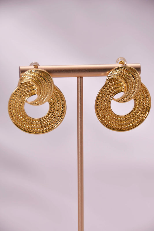 Elegant Gold - Plated Spiral Earrings - Spark Blossom Jewelry