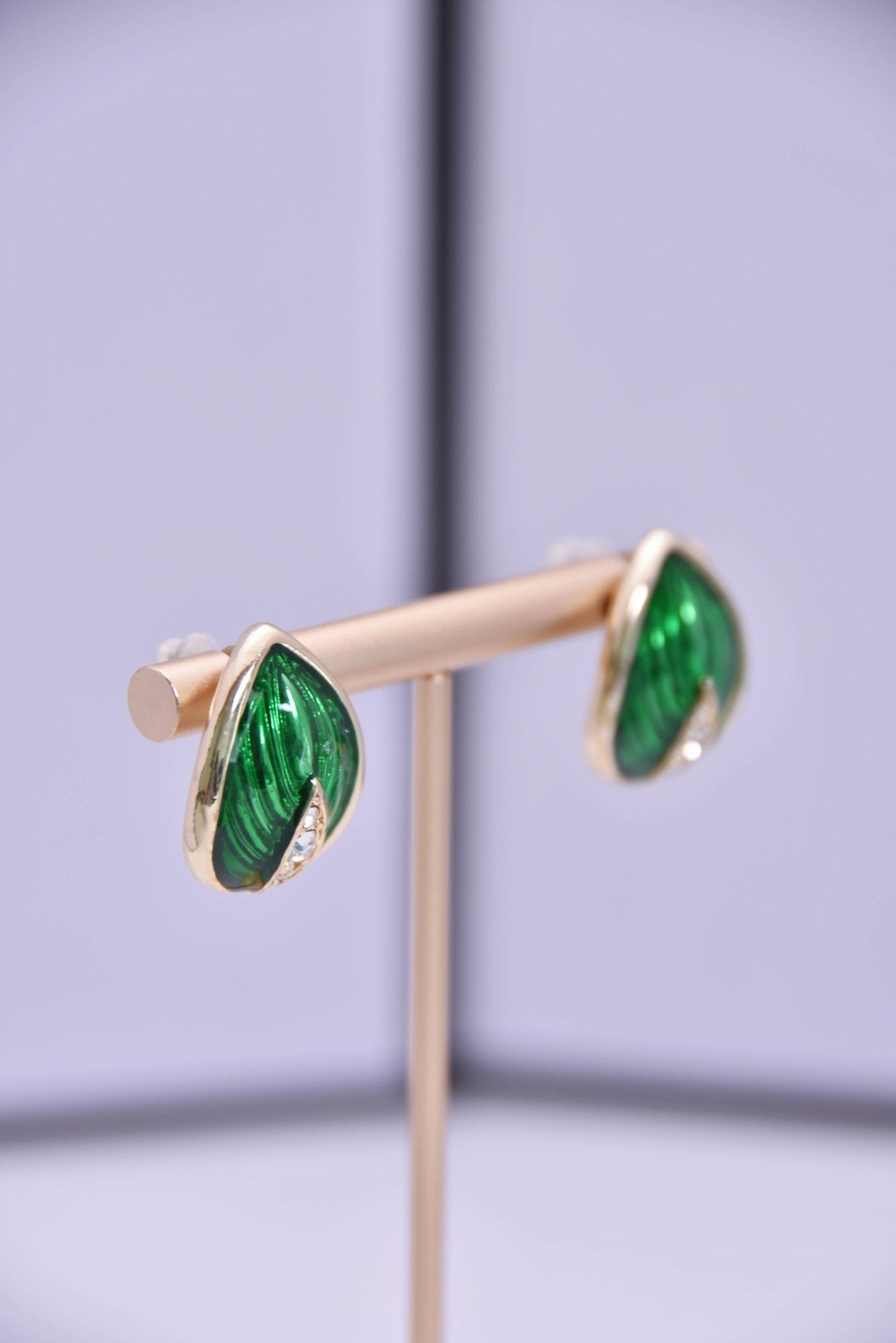 Elegant Green Teardrop Alloy Earrings - Spark Blossom Jewelry