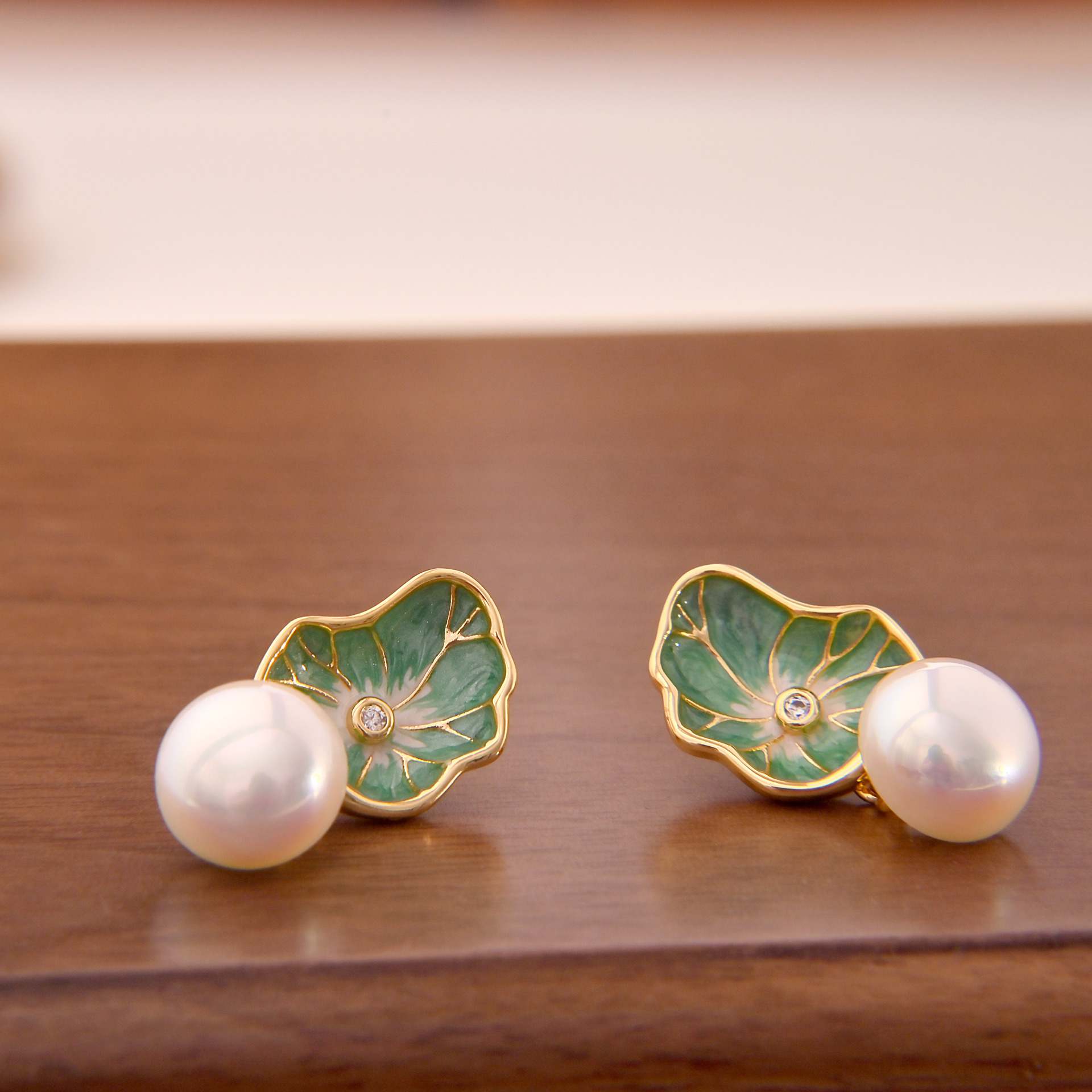 Elegant Hand - Painted Enamel and Mabe Pearl Earrings(Available in Three Colors) - Spark Blossom Jewelry