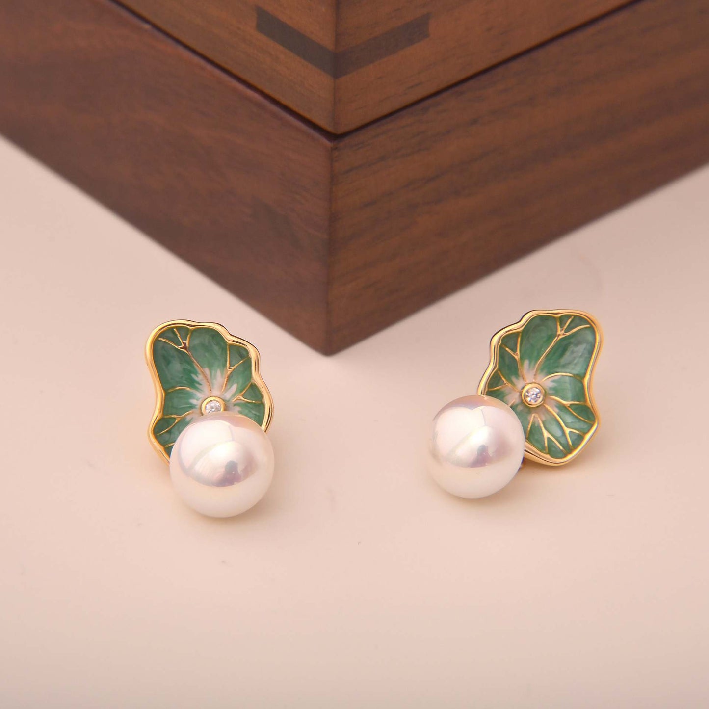 Elegant Hand - Painted Enamel and Mabe Pearl Earrings(Available in Three Colors) - Spark Blossom Jewelry