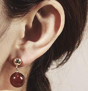 Elegant Red Agate and Gold - Plated Stud Earrings - Spark Blossom Jewelry