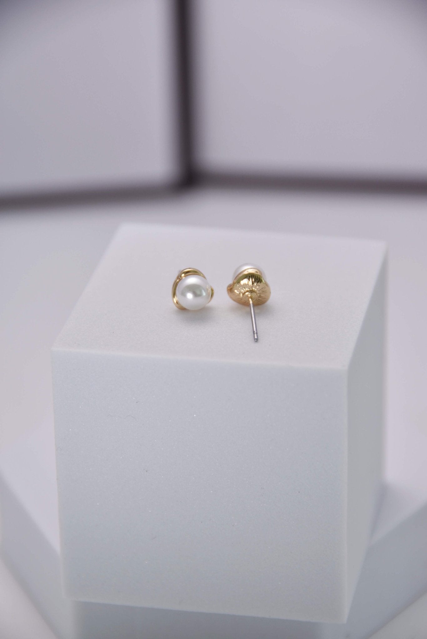 Elegant Small Faux Pearl Stud Earrings - Spark Blossom Jewelry