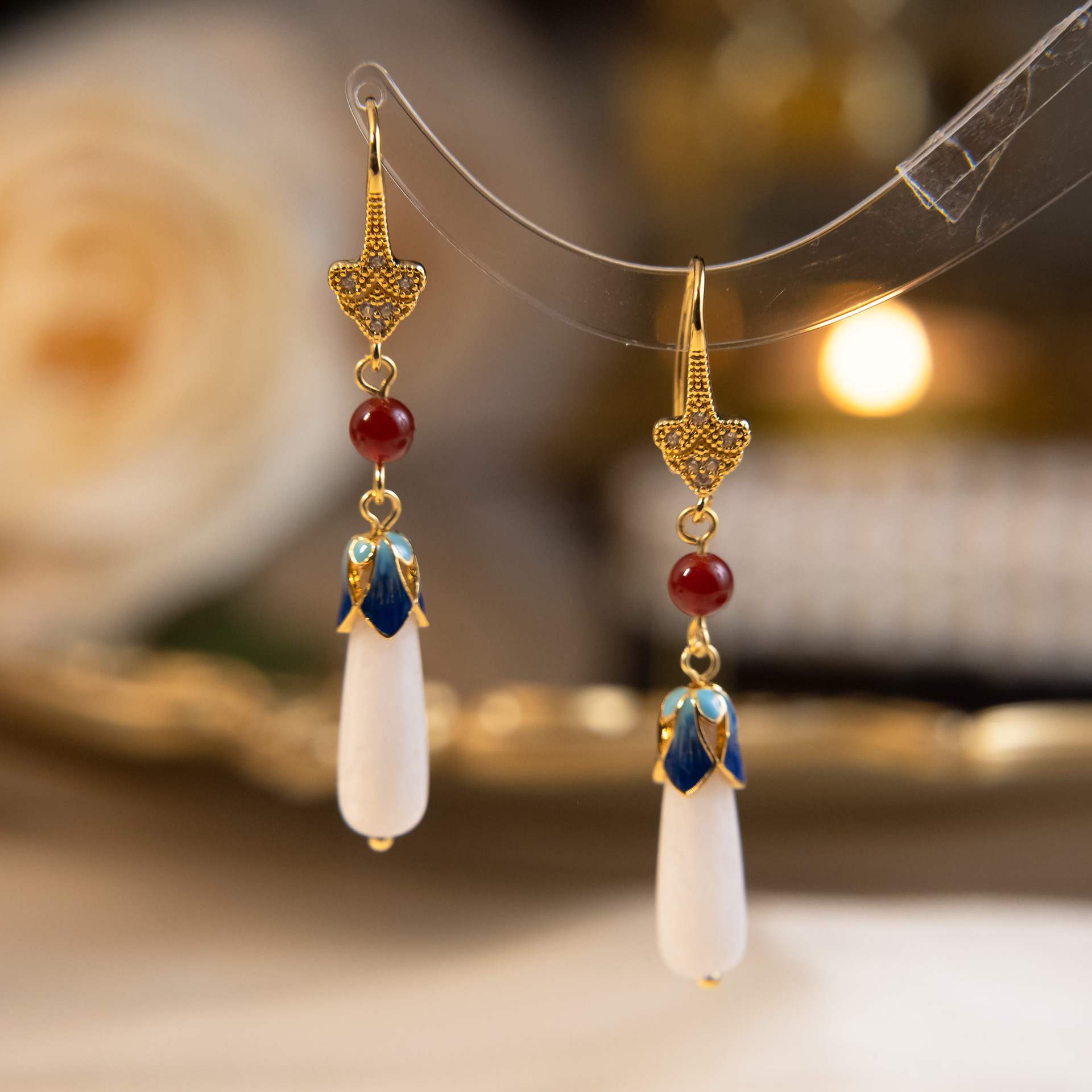 New Chinese Style Elegant Long Drop Earrings - Spark Blossom Jewelry