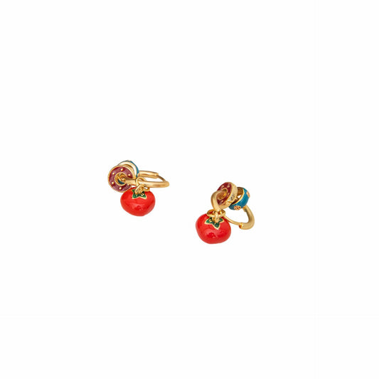 New Chinese Style Red Cherry Earrings - Spark Blossom Jewelry