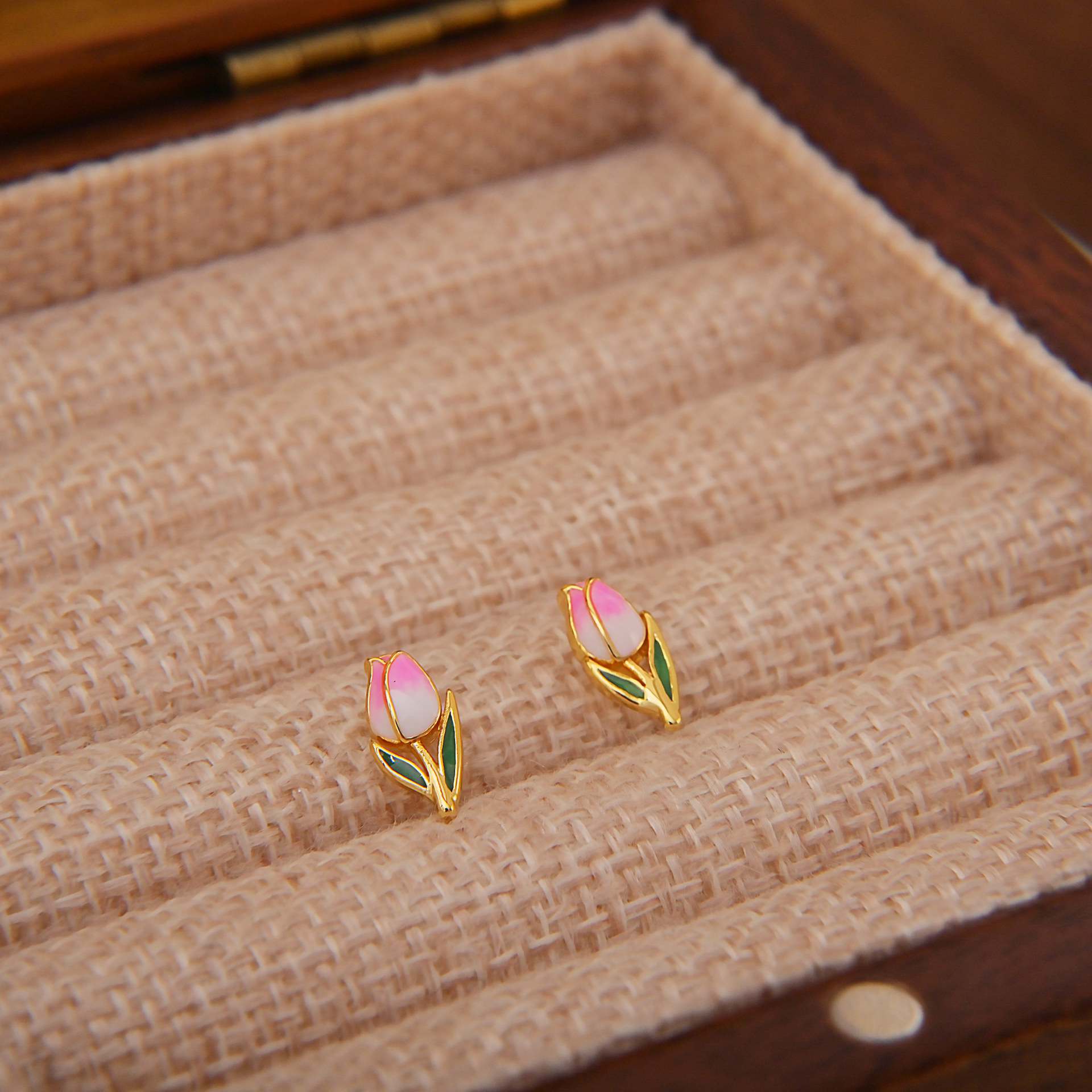 Pink Bud Earrings - Spark Blossom Jewelry