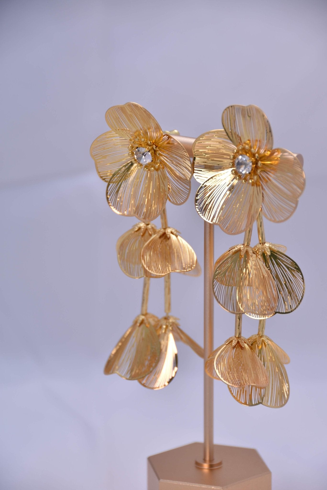 Versatile Elegant Gold - Plated Floral Earrings - Spark Blossom Jewelry