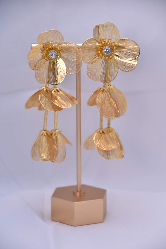 Versatile Elegant Gold - Plated Floral Earrings - Spark Blossom Jewelry