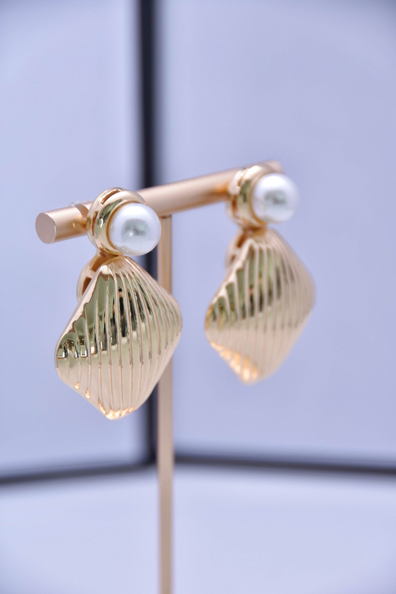 Vintage - Inspired Geometric Pearl Earrings - Spark Blossom Jewelry