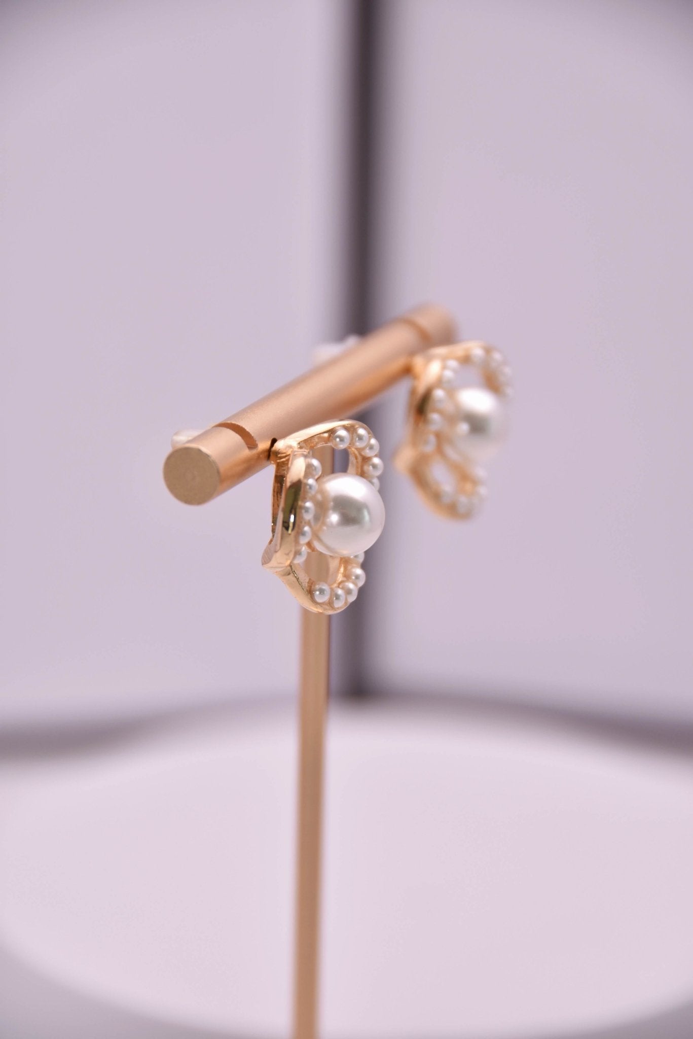 Vintage - Inspired Gold Pearl Stud Earrings - Spark Blossom Jewelry