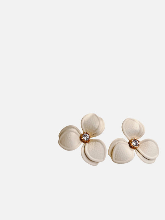 White Flower Earrings - Spark Blossom Jewelry